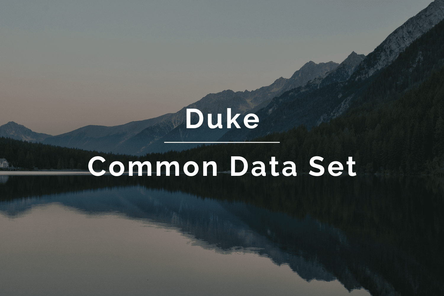 How to Use the Duke Common Data Set